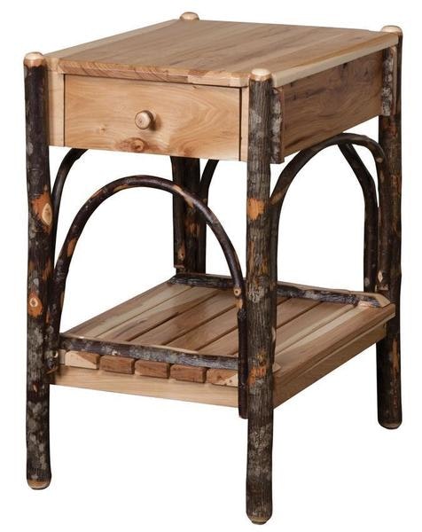 Amish Northwood Rustic Hickory End Table